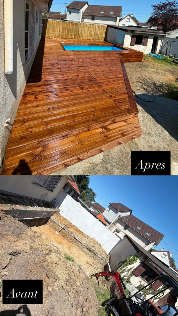 Piscine avec terrasse en bois — L’Art du Bâtir
